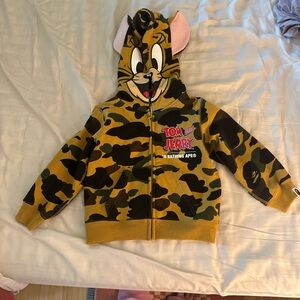 Bape Kids Camo Hoodie with Tom and Jerry